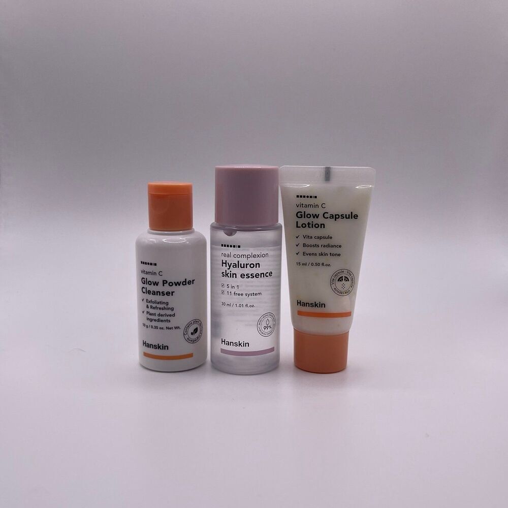 Hanskin Vitamin C Glow Travel Size Face Cleanser, Toner & Cream 3 PCS. Set